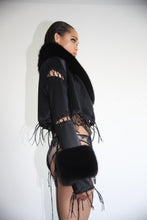 Load image into Gallery viewer, &quot;NICKI&quot; fox trimmed robe jacket
